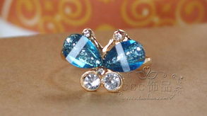 韓版小飾品批發(fā) 時(shí)尚淑女精致閃鉆蝴蝶耳環(huán)耳飾，廠家直銷助力美發(fā)飾品銷售