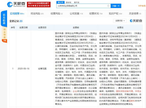 京東物流關(guān)聯(lián)公司經(jīng)營(yíng)范圍擴(kuò)大，新增國(guó)際貨物運(yùn)輸代理與國(guó)內(nèi)貿(mào)易代理服務(wù)